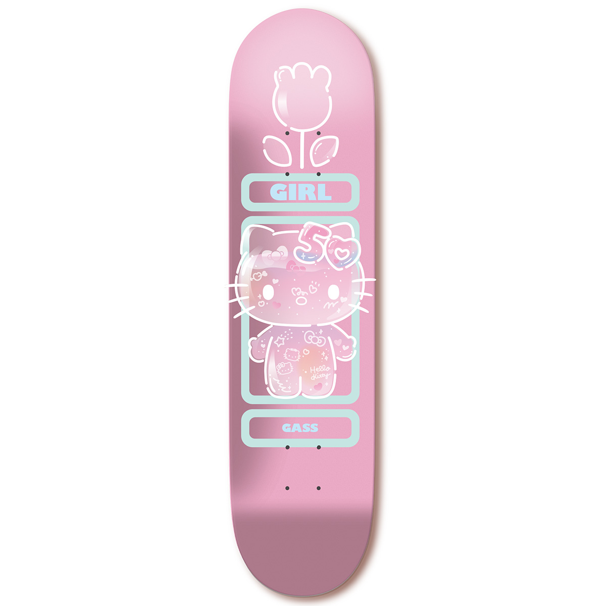 Girl Gass Hello Kitty 50 Skateboard Deck 8.125