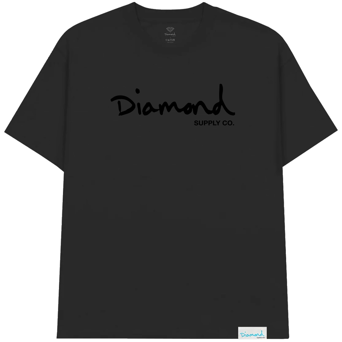 Diamond Og Script Tonal T-Shirt Pigment Black