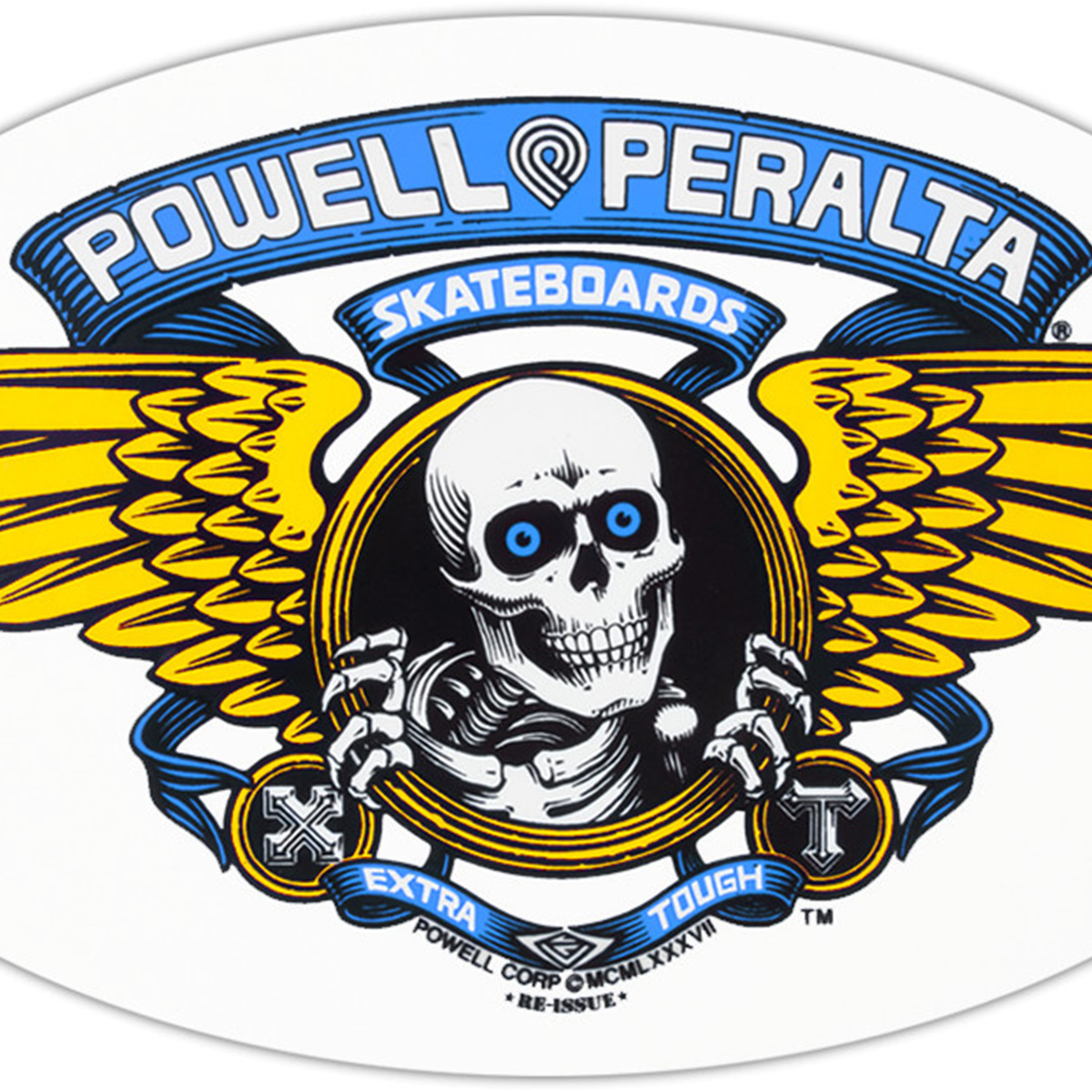 Powell Peralta Winged Ripper Blue Sticker 6.5