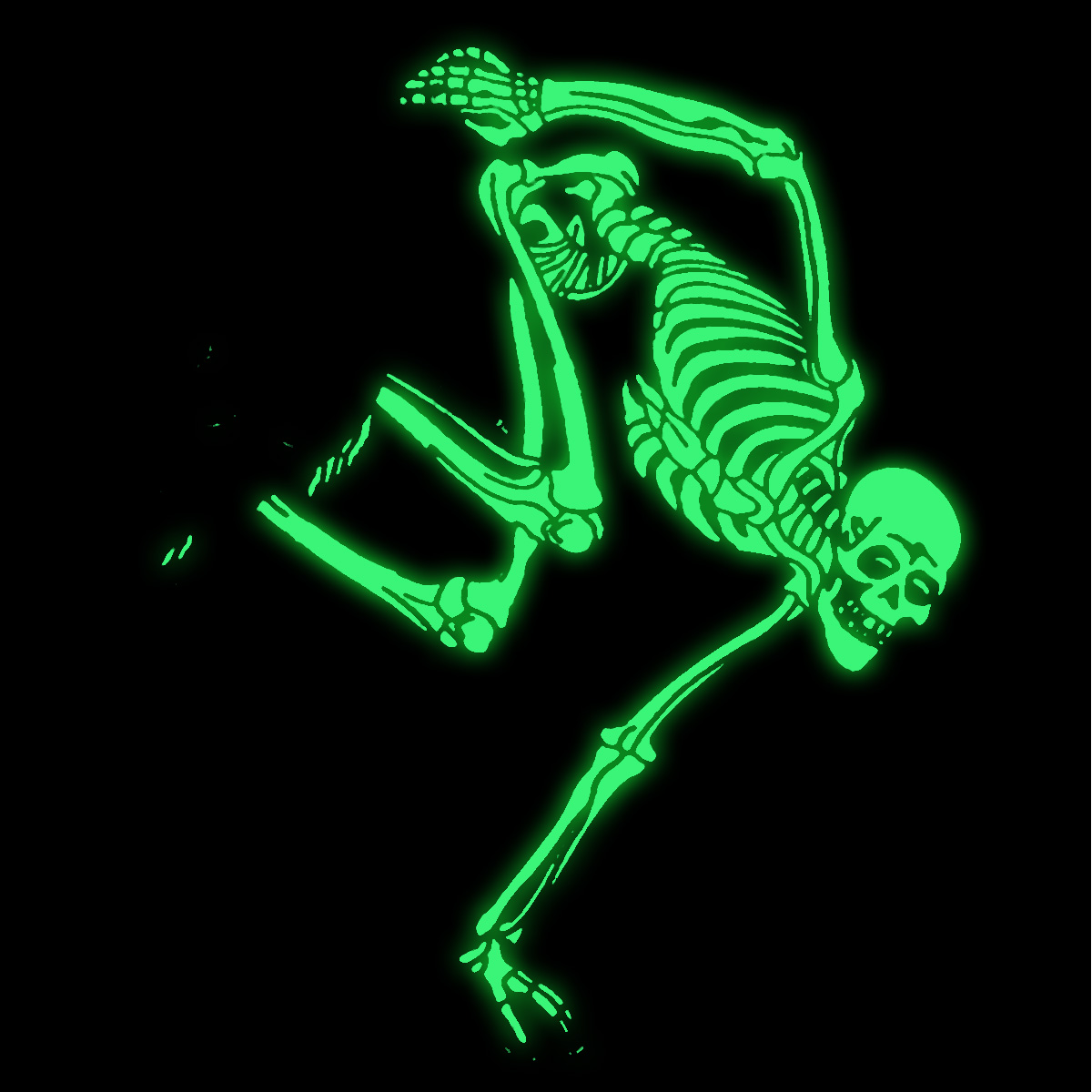 Powell Peralta Skateboard Skeleton 3 Lapel Pin Glow in the Dark