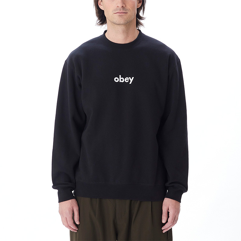 Obey Lowercase Crewneck Sweater Black XL 1129656 XL