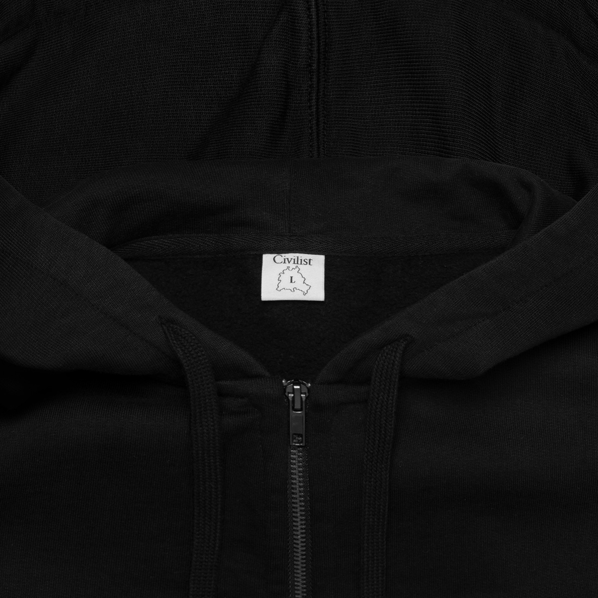 Civilist Studded Heavy Zip Hooded Sweater Black