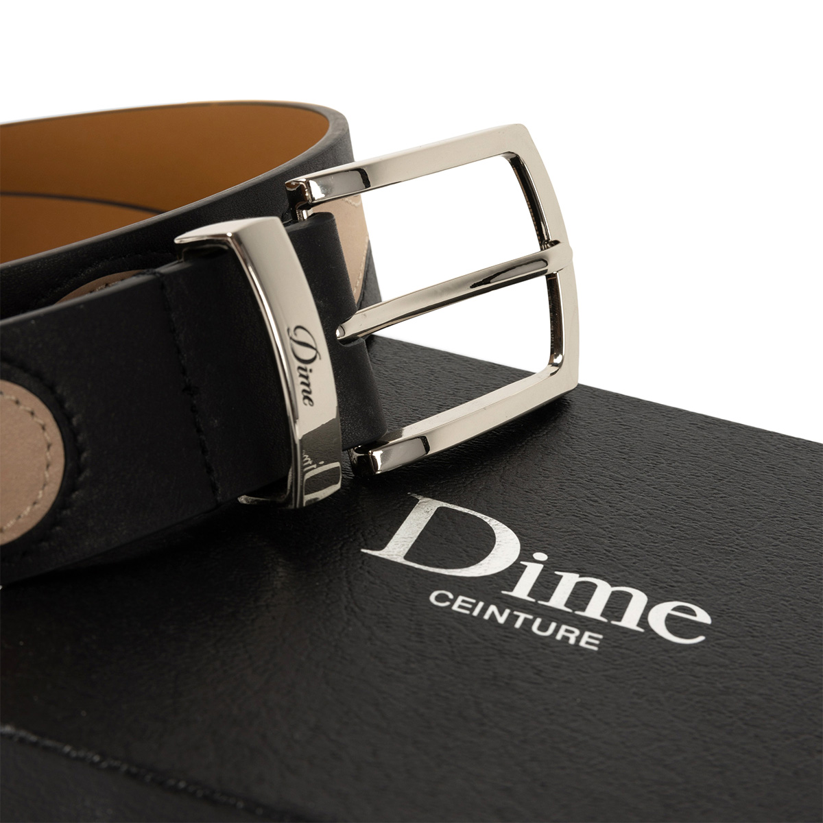 Dime Premium Leather Belt Black