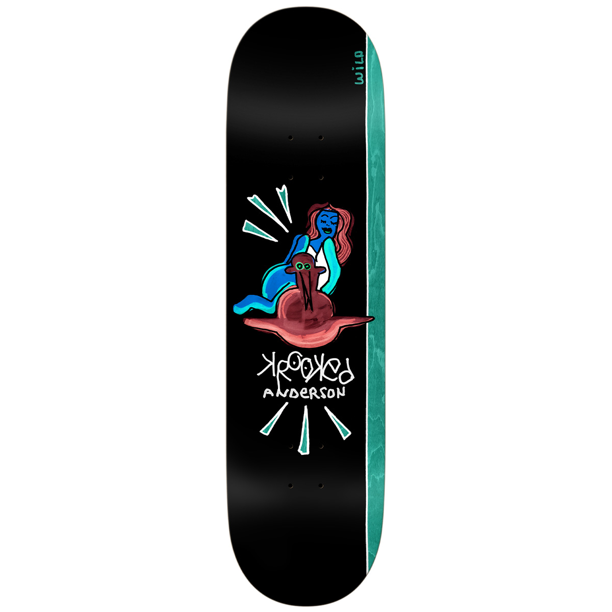 Krooked Manderson Sea Bird Skateboard Deck Black 8.38