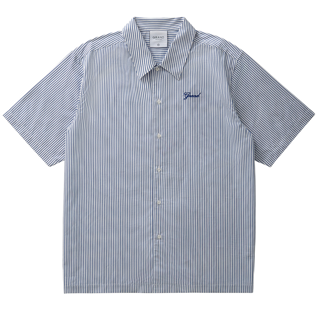 Grand Collection Striped Poplin Shirt Blue/White