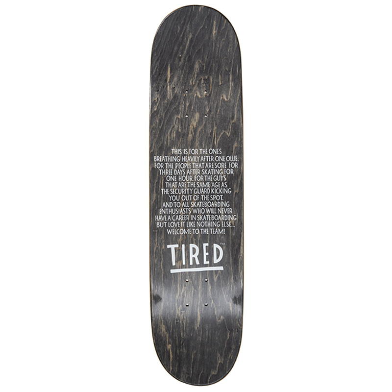 Tired Creepy Skull Skateboard Deck 8.0