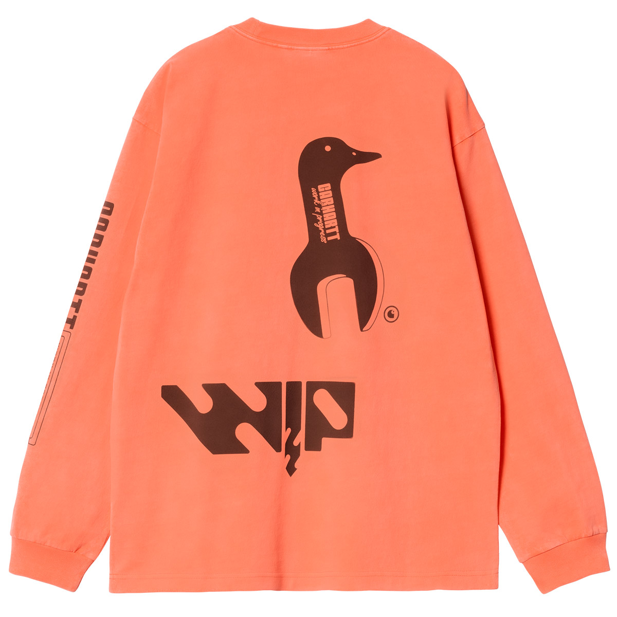 Carhartt WIP Industry Longsleeve T-Shirt Lumo Orange/Black Garment Dyed