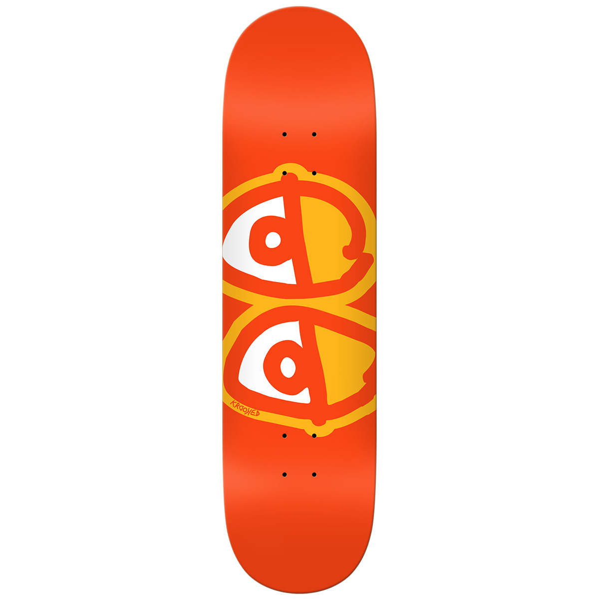 Krooked Eyes Skateboard Deck Orange 8.25