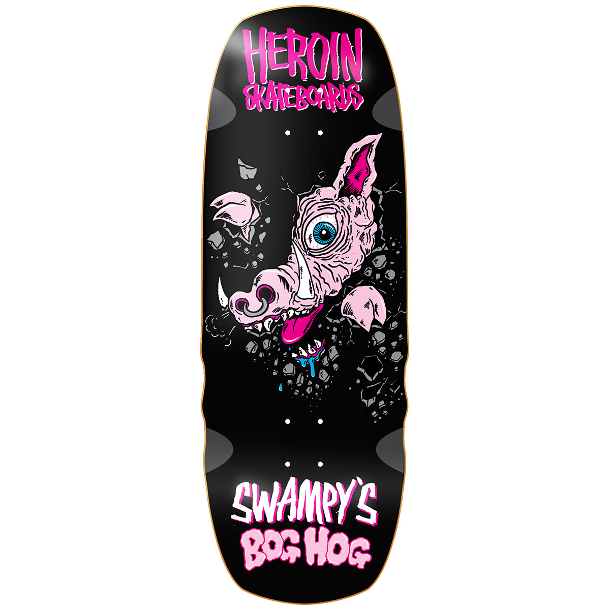 Heroin Swampys Bog Hog Wheel Wells Skateboard Deck 10.75