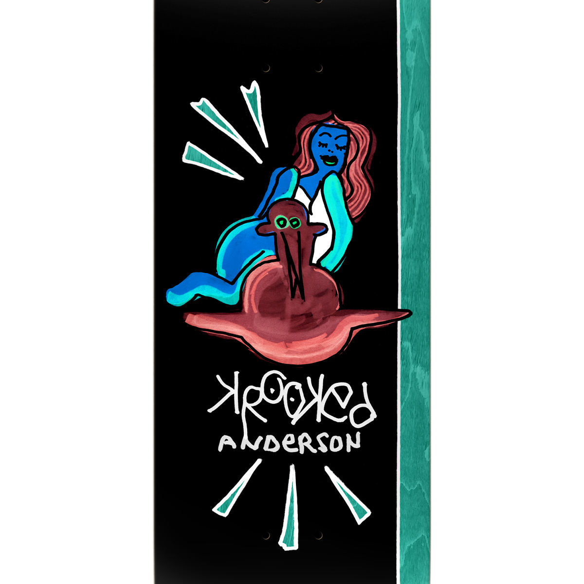 Krooked Manderson Sea Bird Skateboard Deck Black 8.38