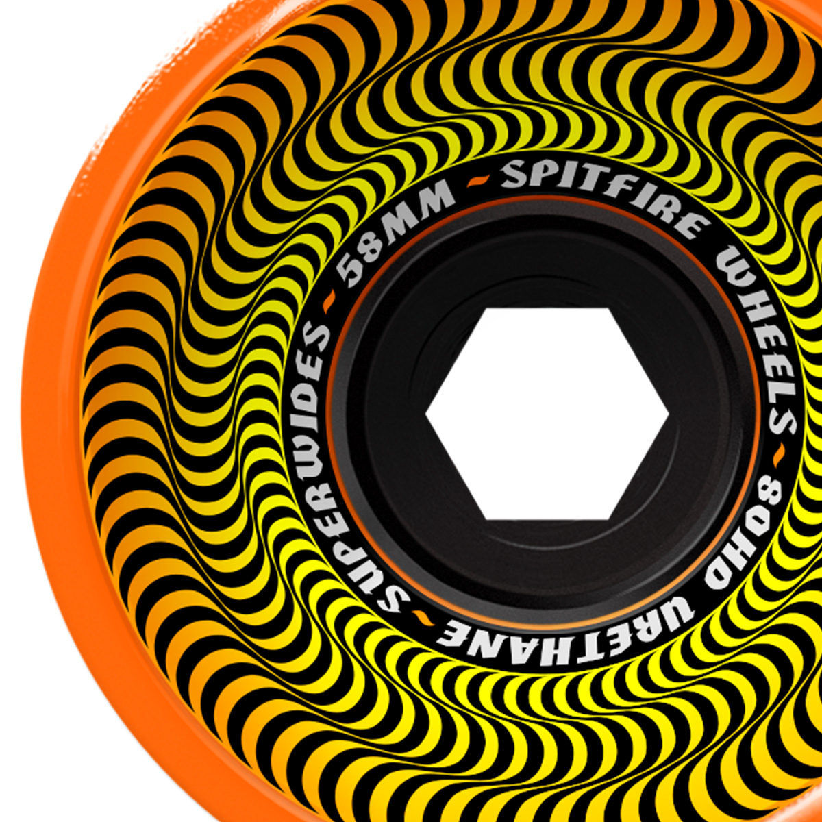 Spitfire 80HD Superwides Wheels Orange 58mm