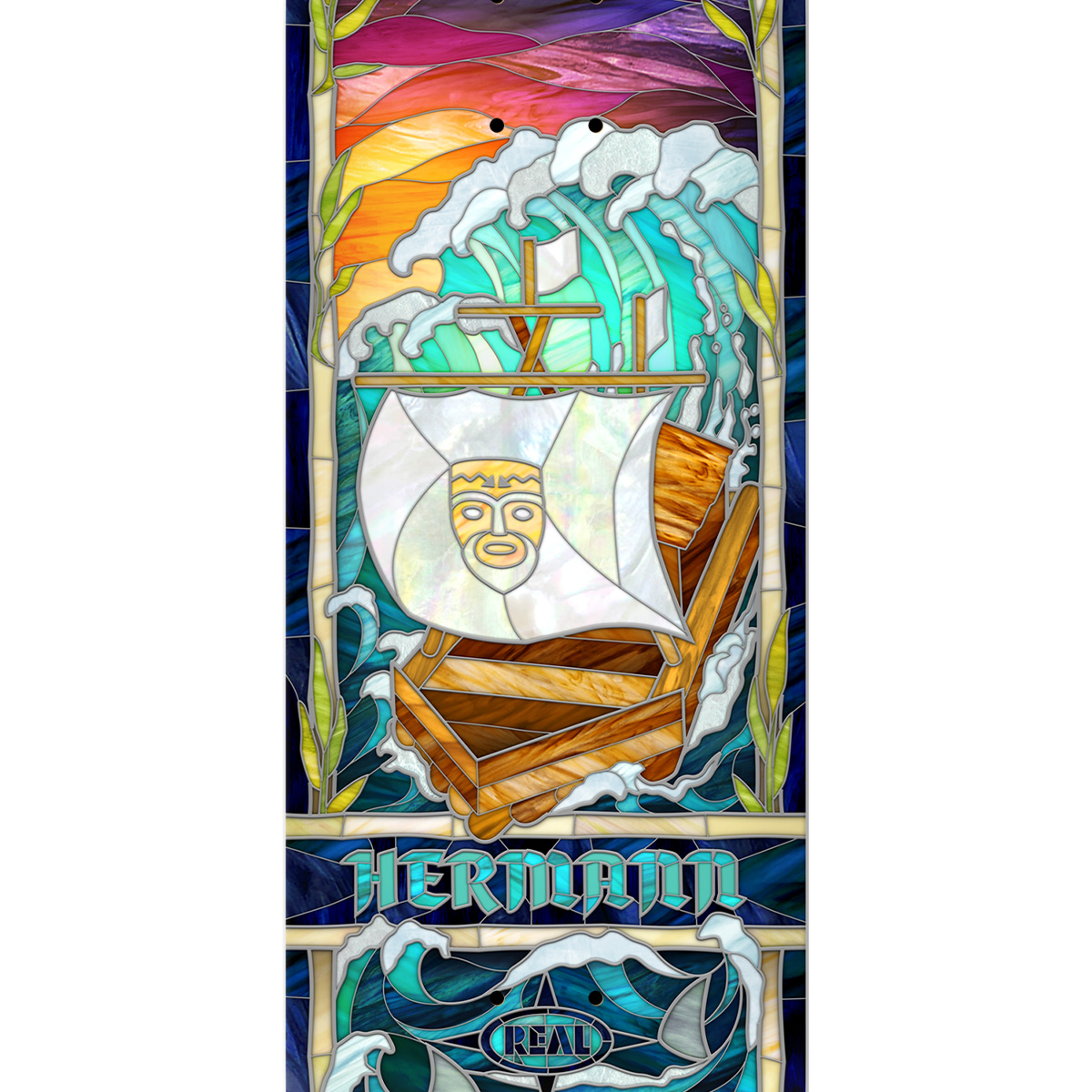 Real Hermann Stene Cathedral Skateboard Deck 8.38