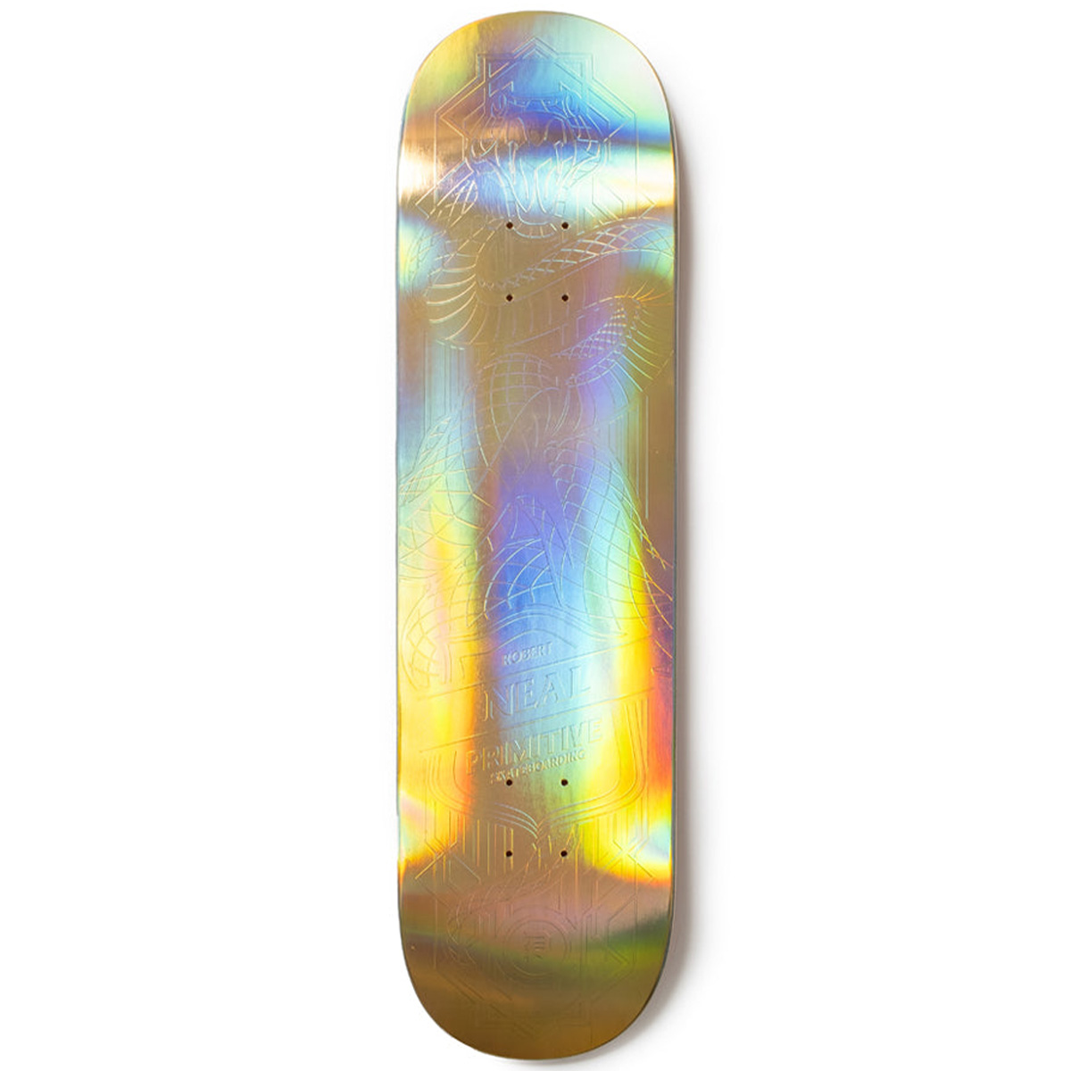 Primitive Neal Viper Holofoil Skateboard Deck Gold 8.38