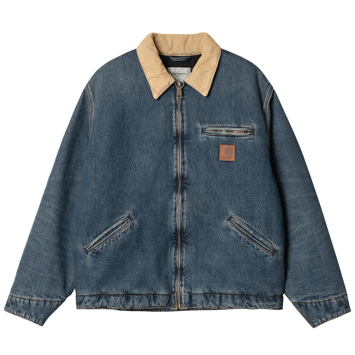 Carhartt WIP OG Detroit Jacket Blue/Dusty H Brown Worn Used Wash