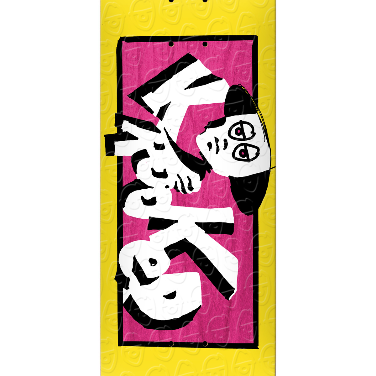 Krooked Team Incognito Embossed Skateboard Deck Yellow 8.25