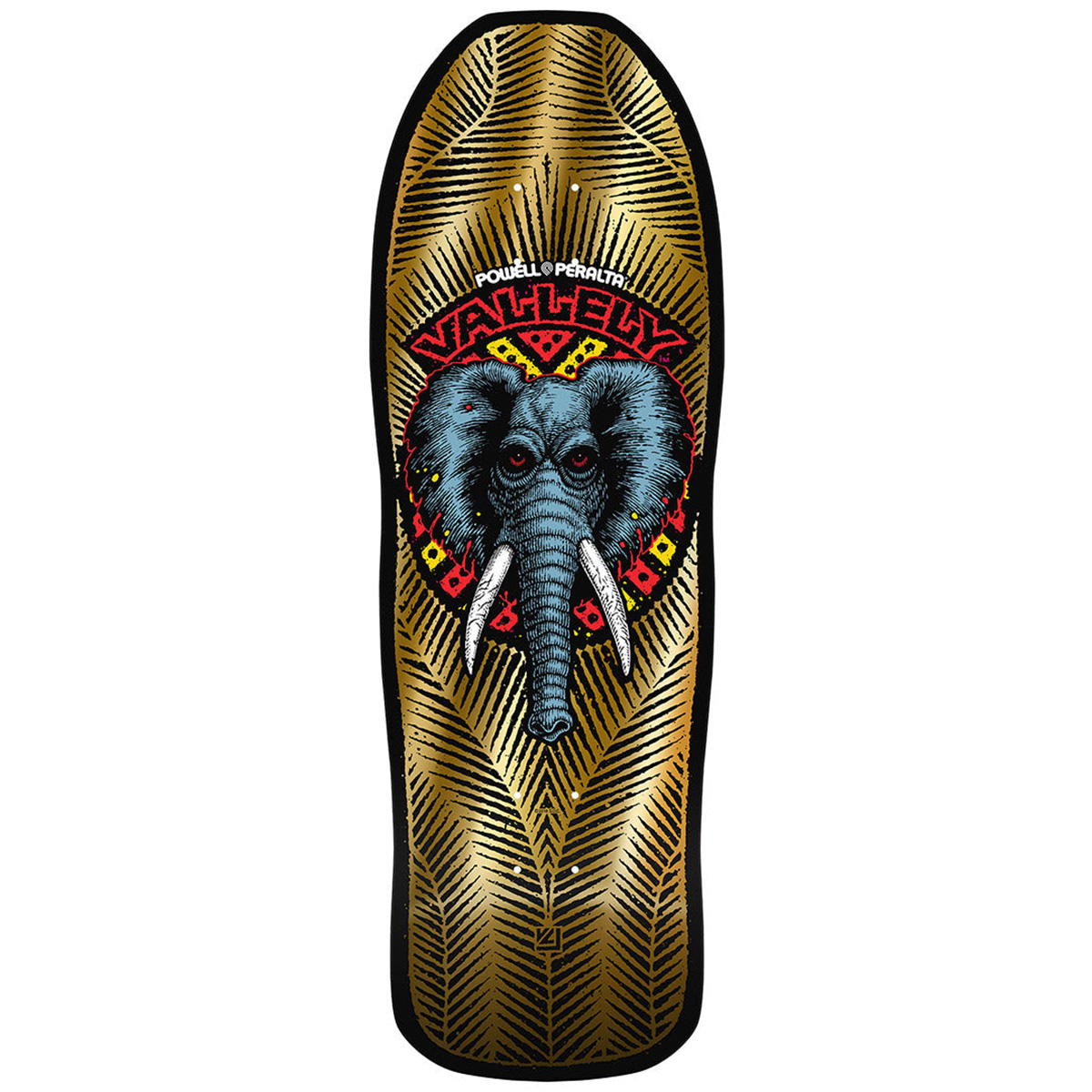 Powell Peralta Vallely Elephant 10 Sktbrd Dck Gold Foil Shp 163 10.0