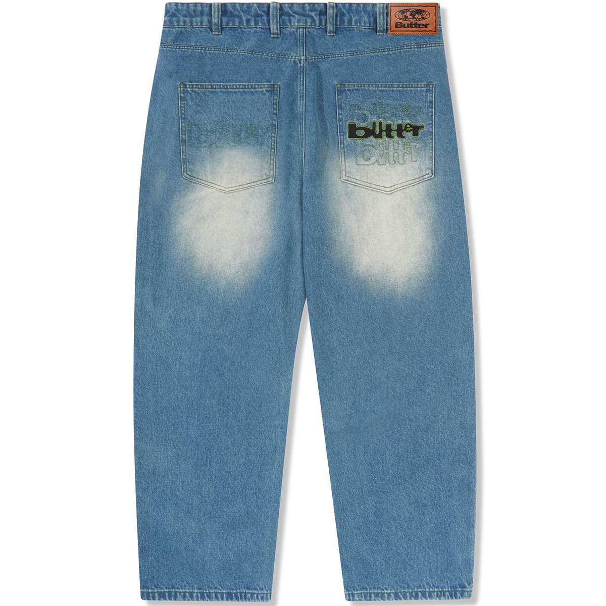 Butter Goods Warped Denim Jeans Washed Mid Blue