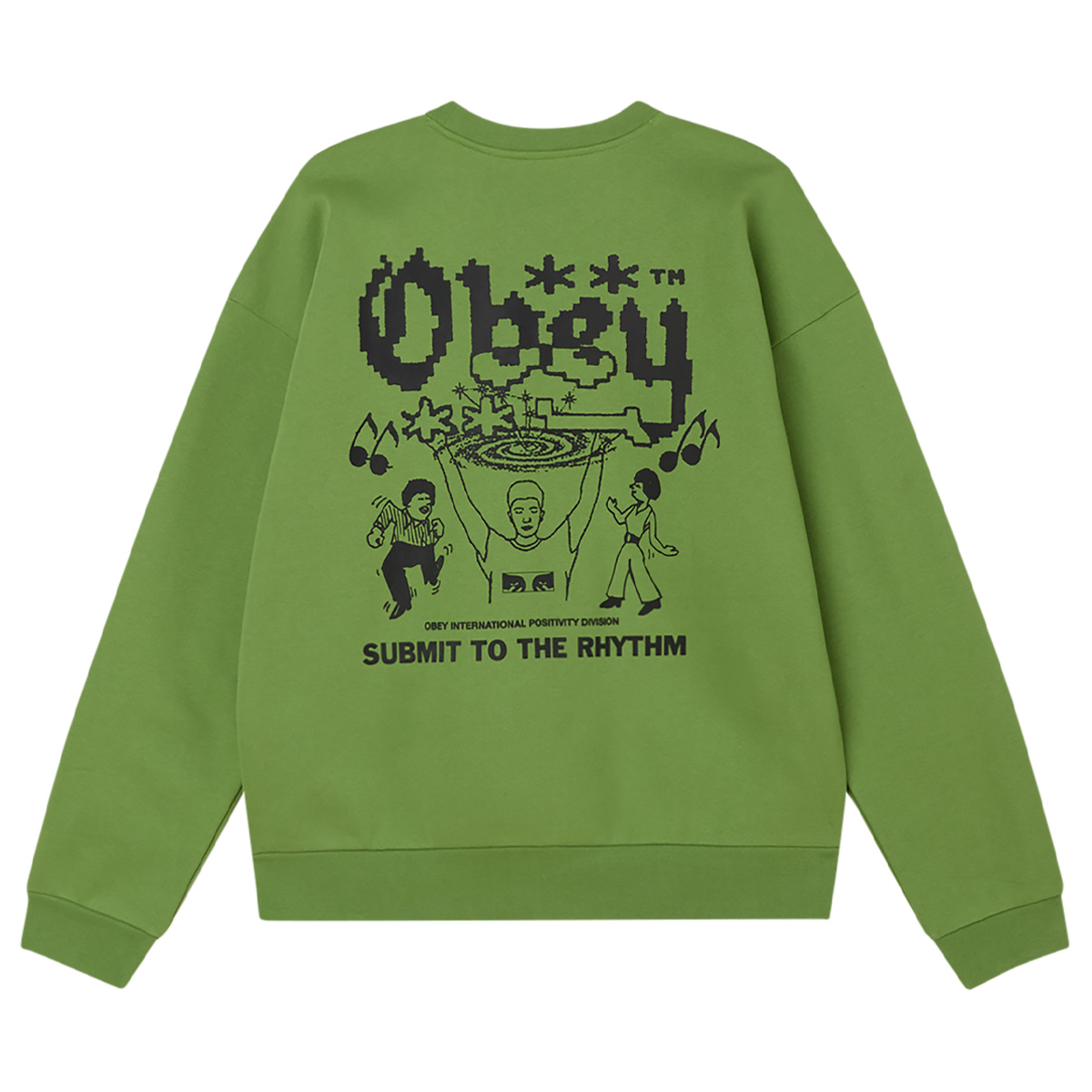 Obey Submit Extra Heavy Crewneck Sweater Piquant Green