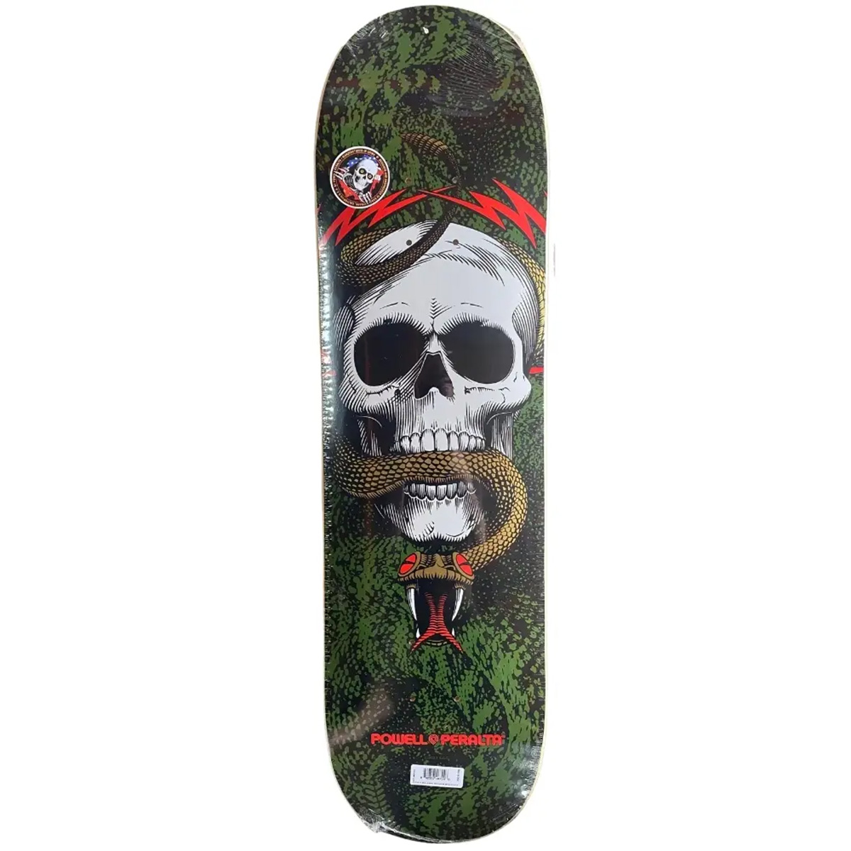 Powell Peralta Skull & Snake Skateboard Deck Black/Green 8.25