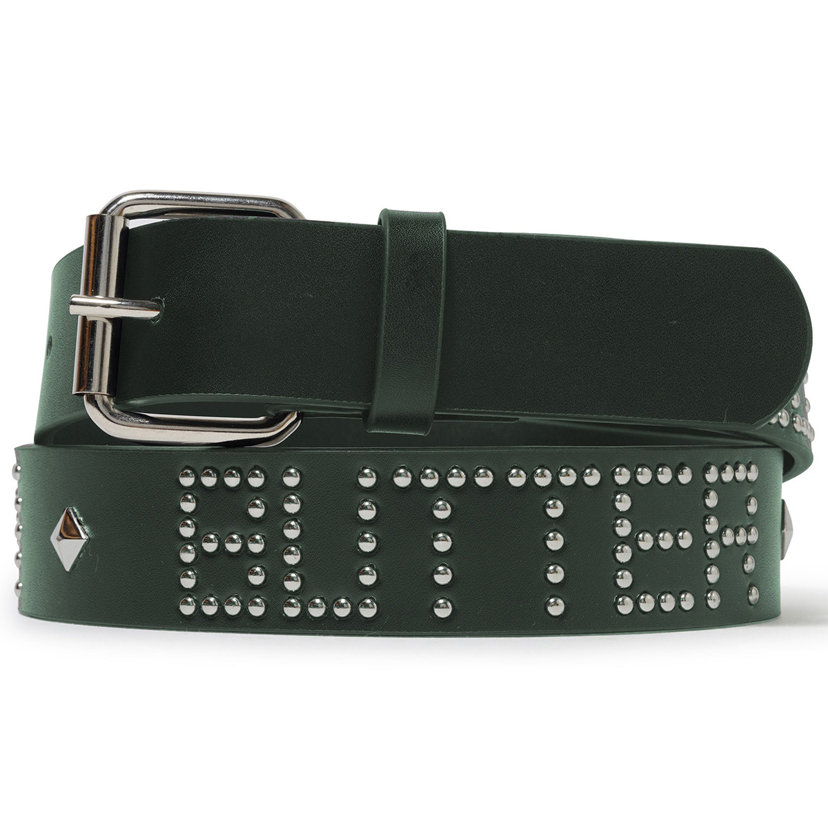 Butter Goods Leather Studded Belt Green