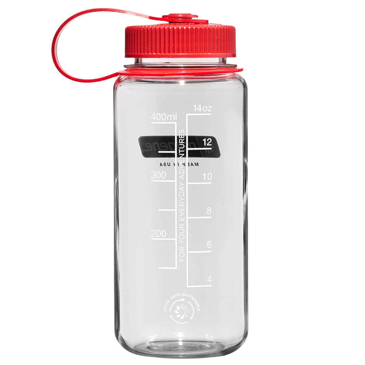 Nalgene Wide Mouth 500ml Clear/Red Cap Sustain