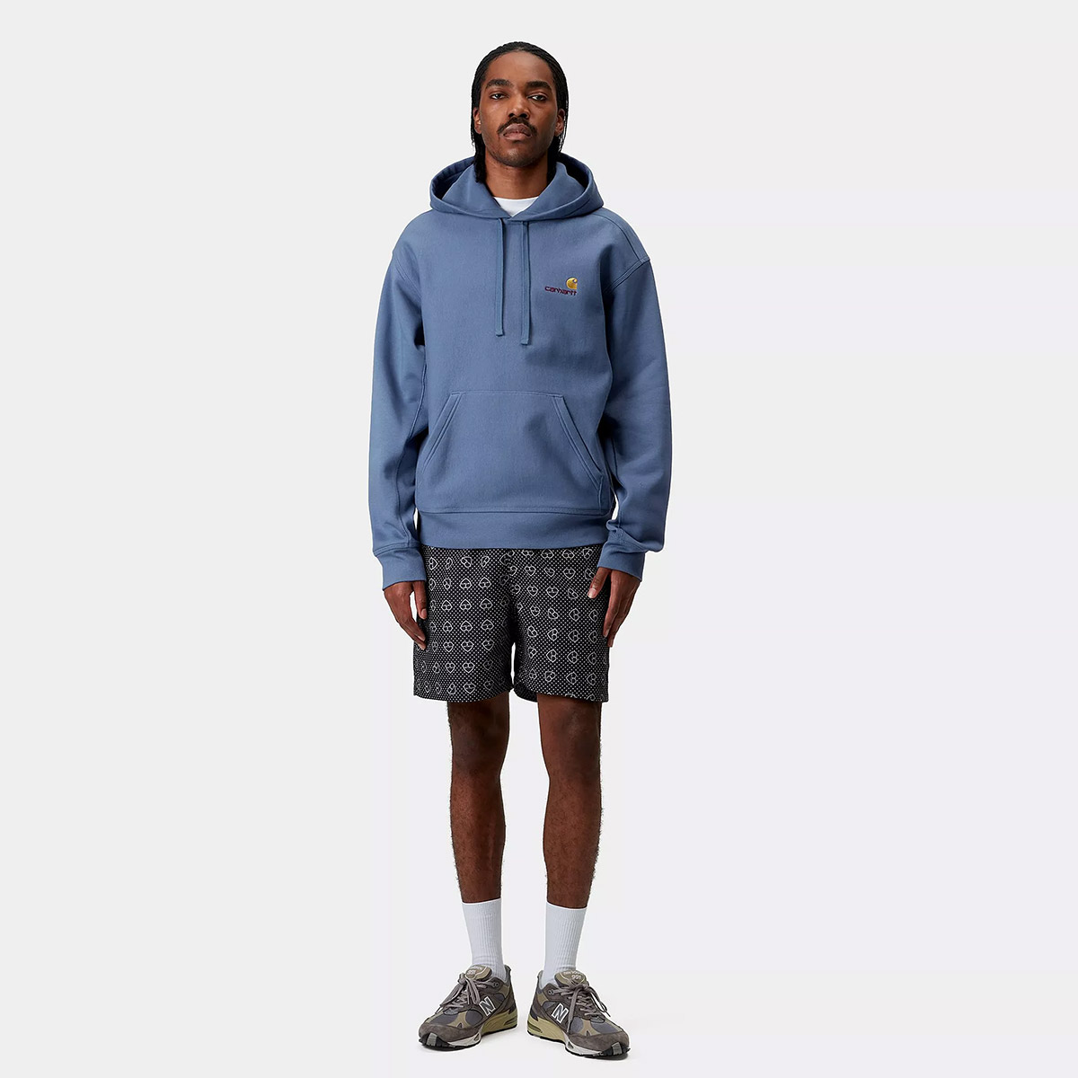 Carhartt WIP American Script Hooded Sweater Blue Iris