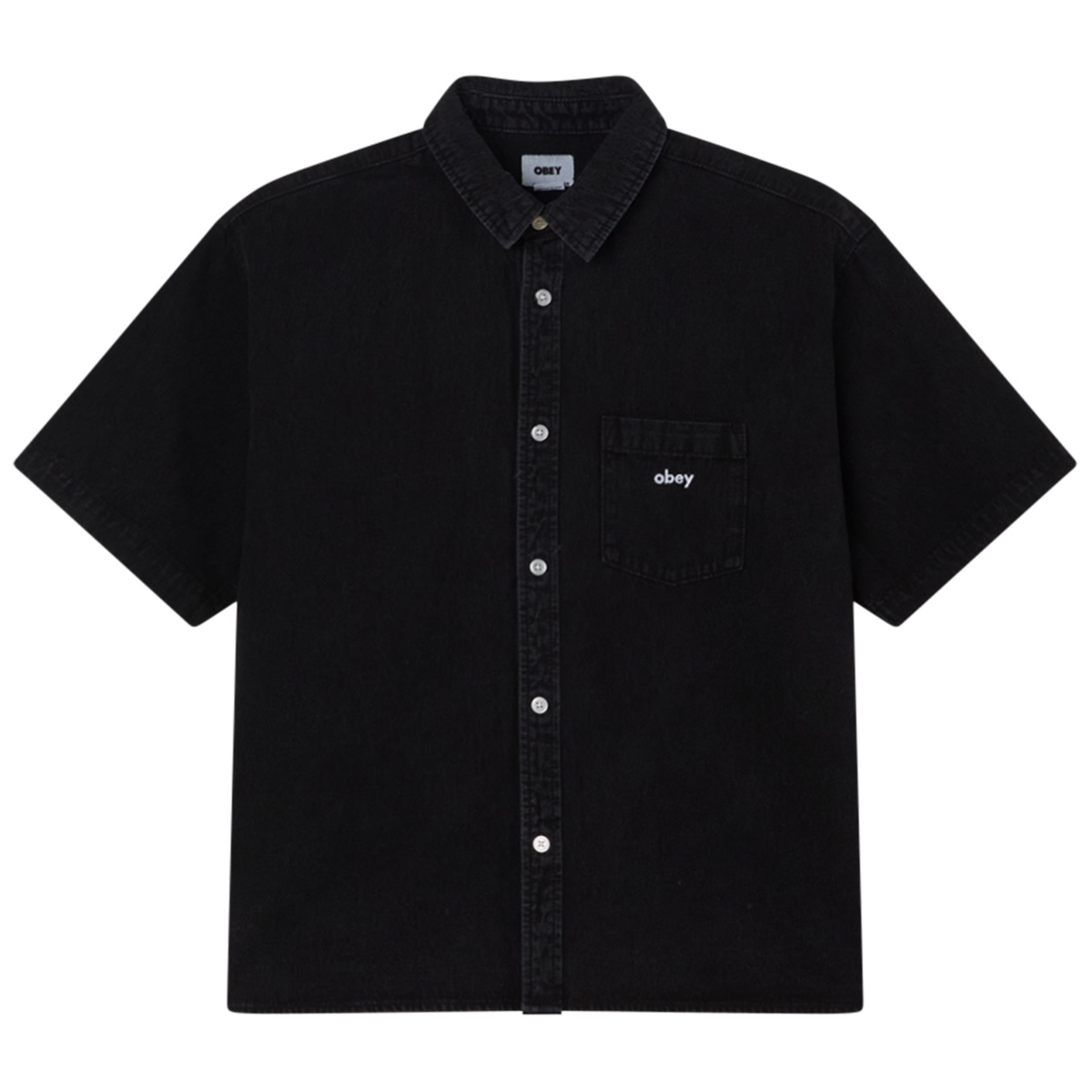 Obey Bigwig Denim Shirt Faded Black