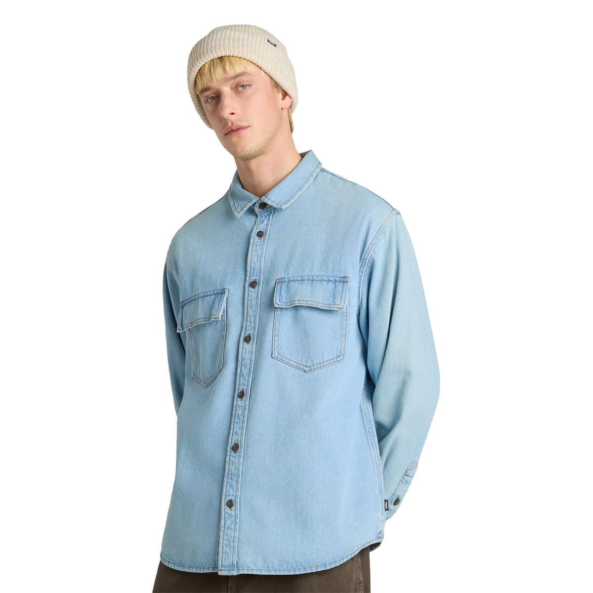 Vans Palmhill Denim Longsleeve Shirt Faded Denim