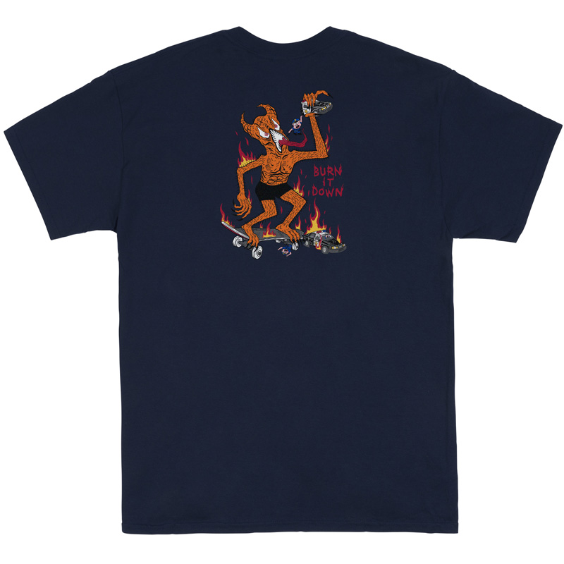 Thrasher Burn It Down T-Shirt Navy