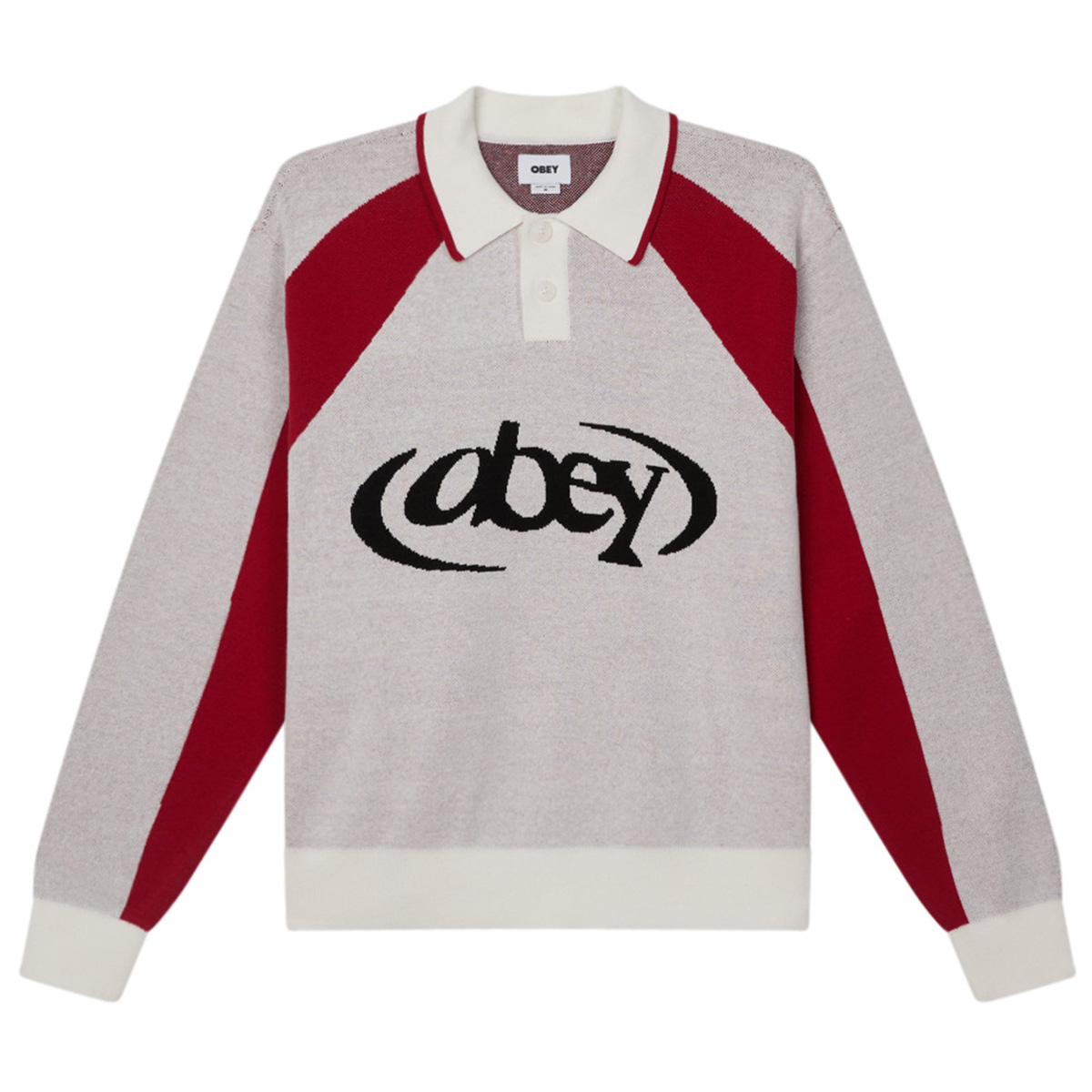 Obey Soccer Polo Sweater White