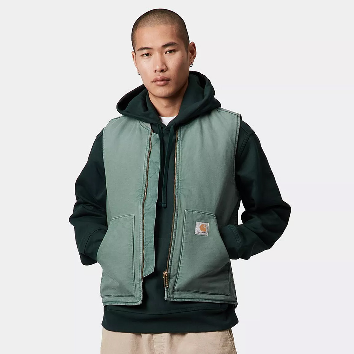 Carhartt WIP Classic Vest Silver Pine Stone Canvas