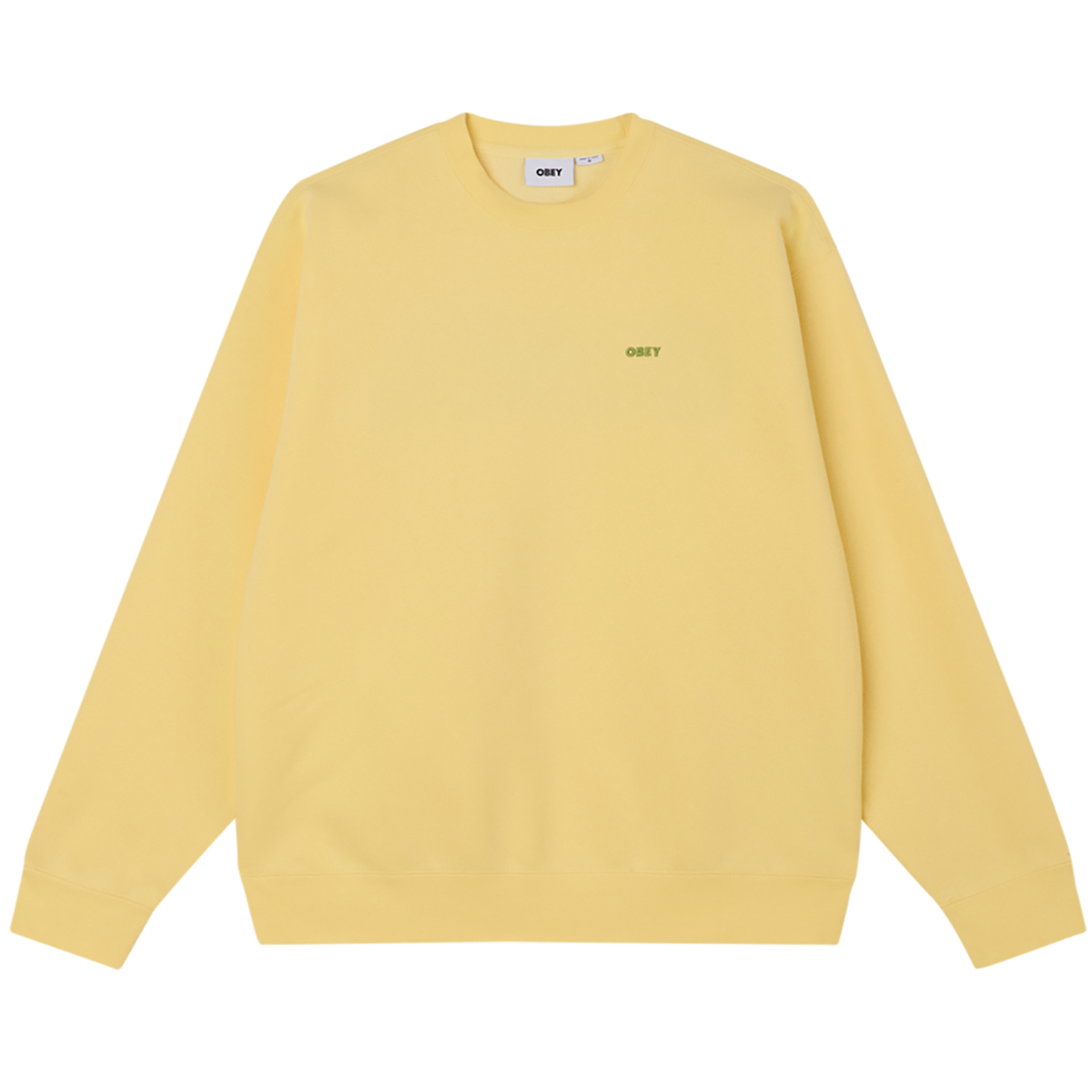 Obey Further Wisdom Crewneck Sweater Pale Banana