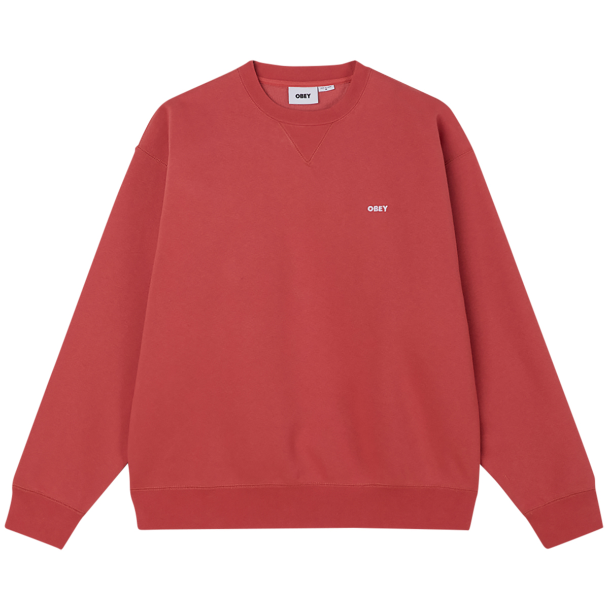 Obey Established Works Bold Crewneck Sweater II Mineral Red