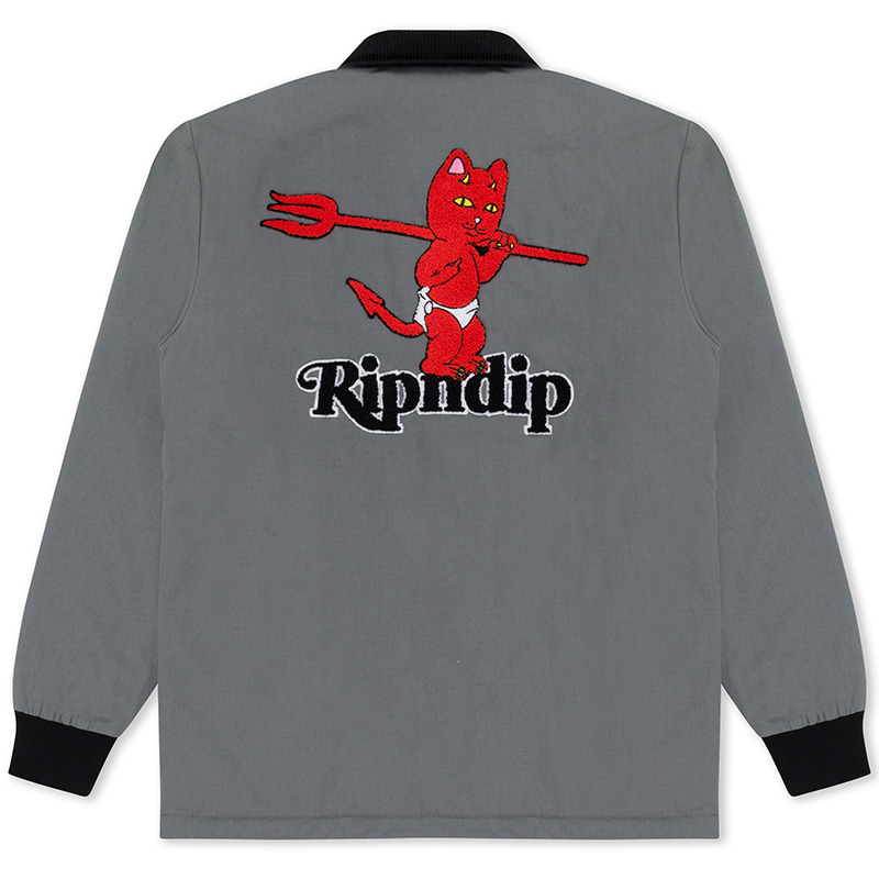 RIPNDIP Devil Baby Button Down Jacket Charcoal