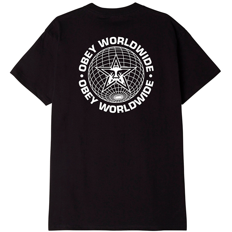 Obey Worldwide Globe T Shirt Black