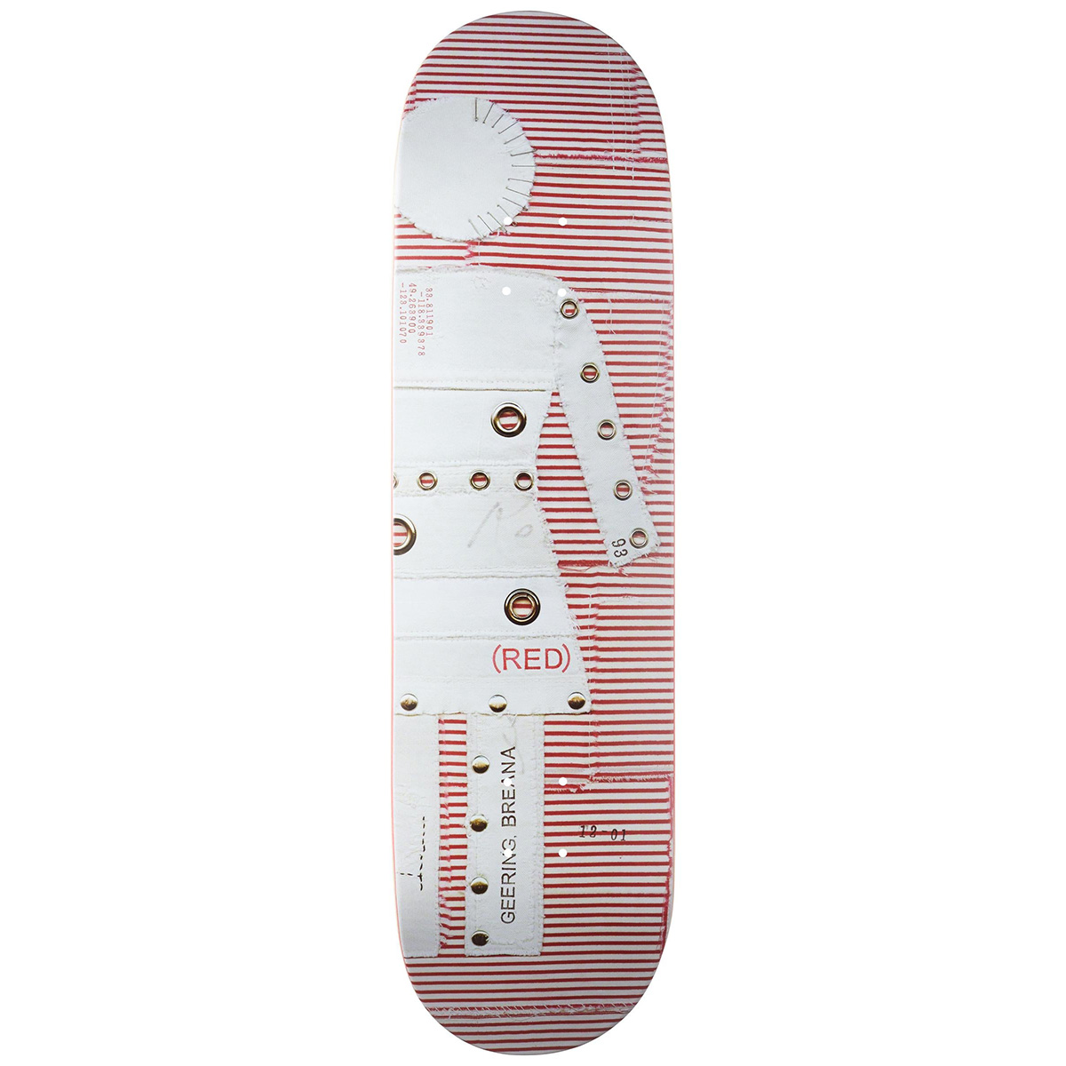 Girl Geering (RED) Stripe Skateboard Deck 8.5