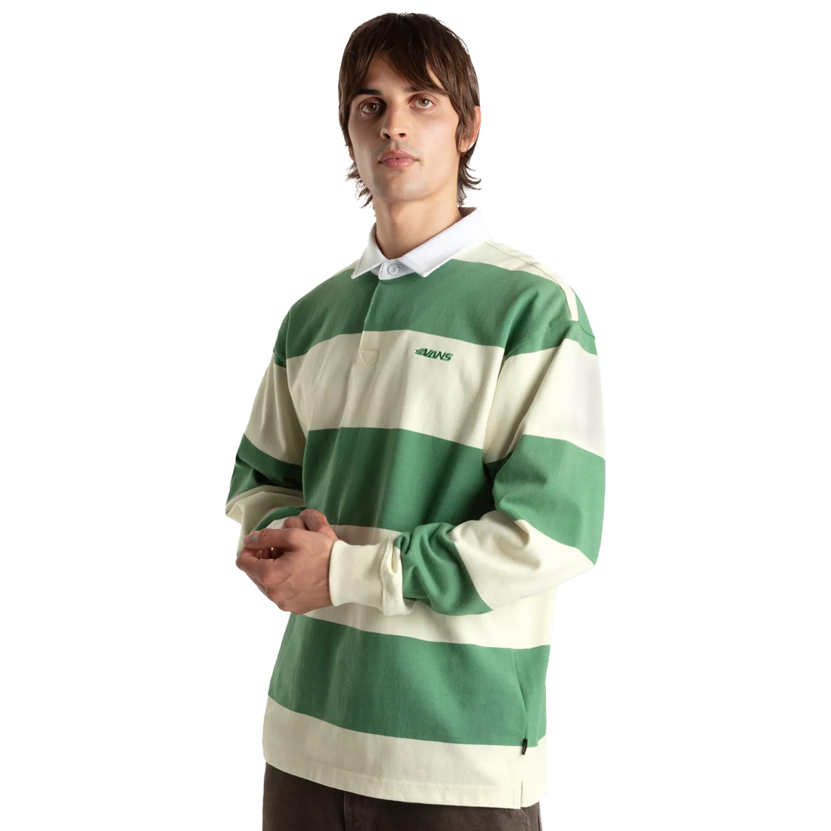 Vans Ward Stripe Longsleeve Rugby Knit Fairway/Lemon Icing