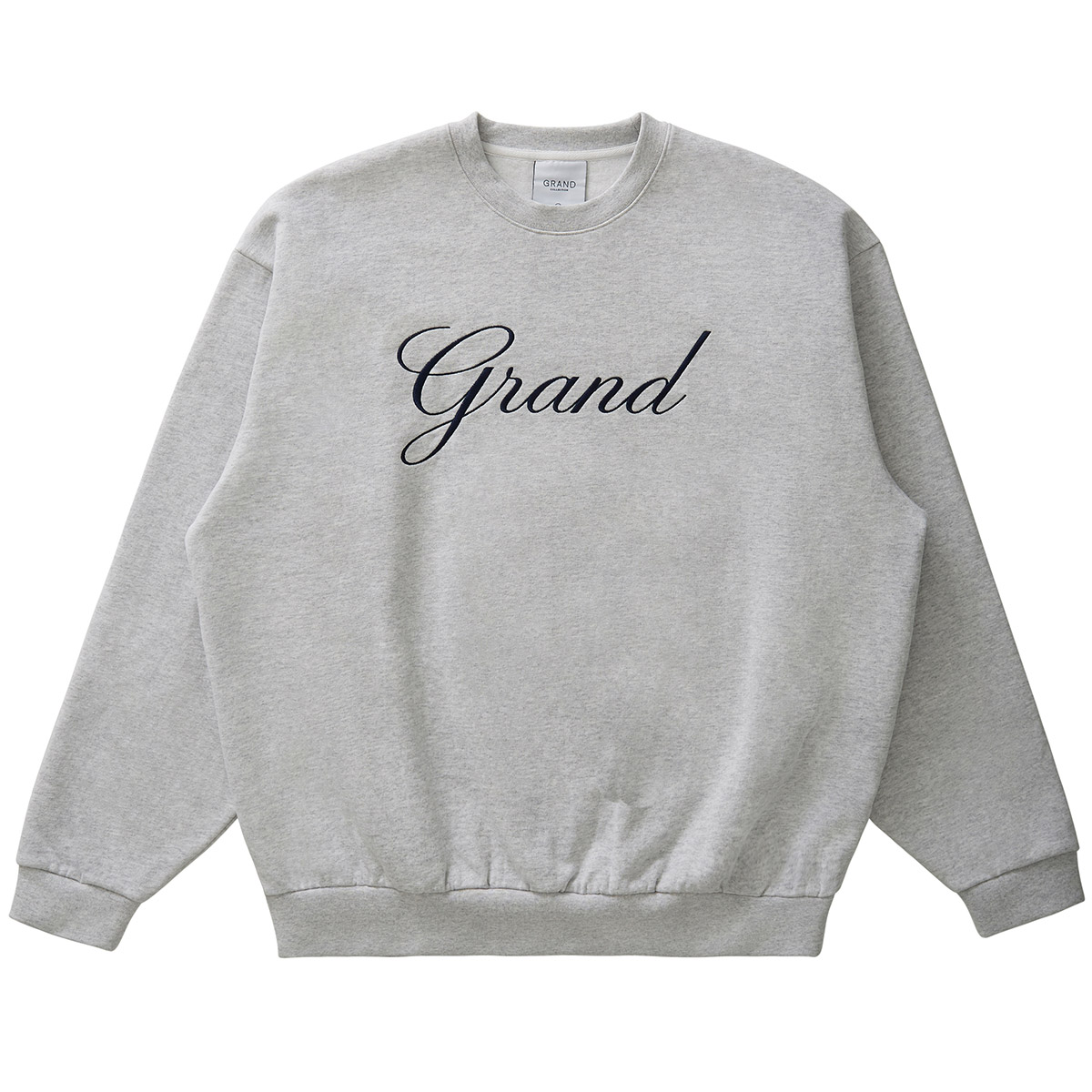 Grand Collection Embroidered Crewneck Sweater Grey