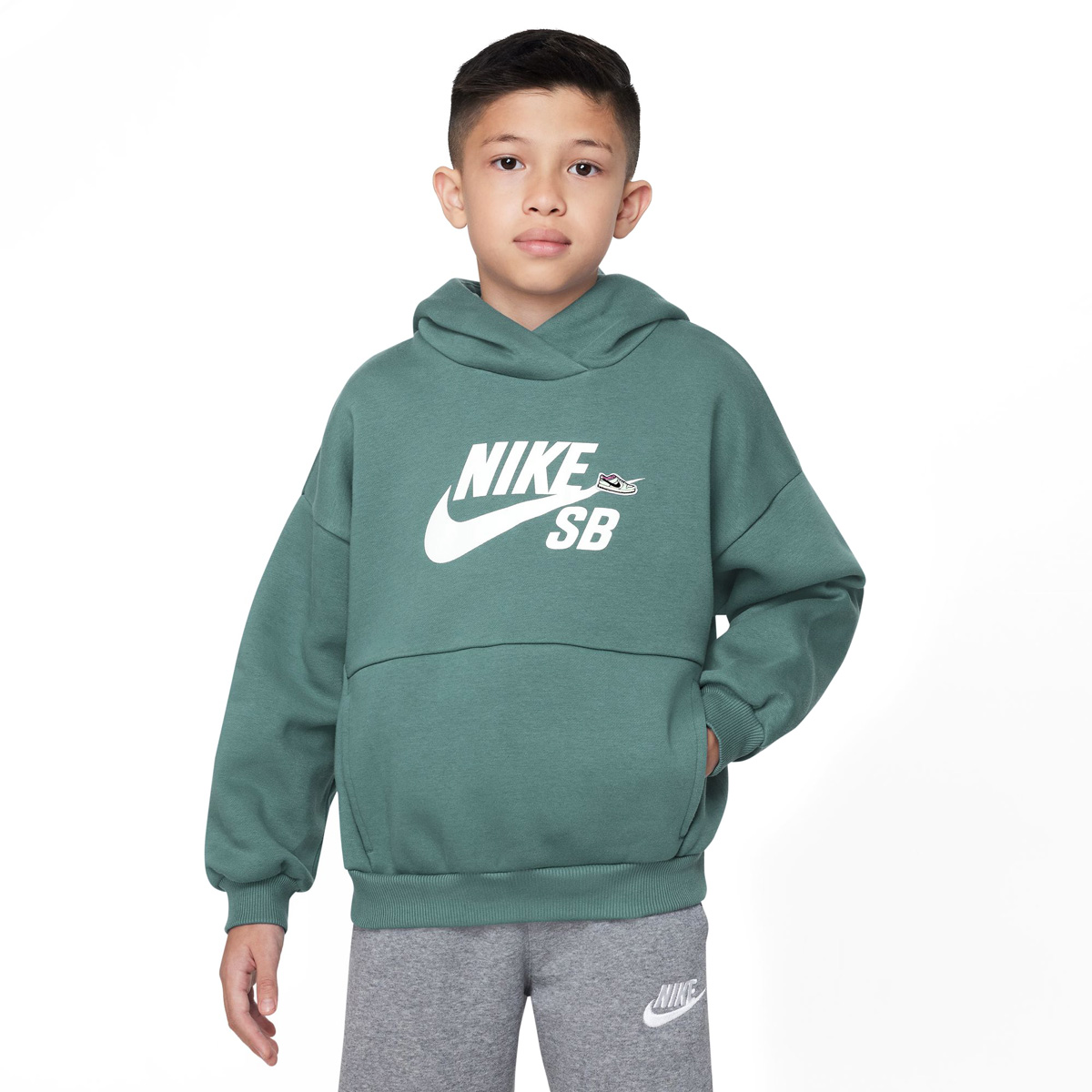 Nike SB Kids Icon Easyon Fleece Hooded Sweater Bicoastal Alchemy Pink White S 1134195 S