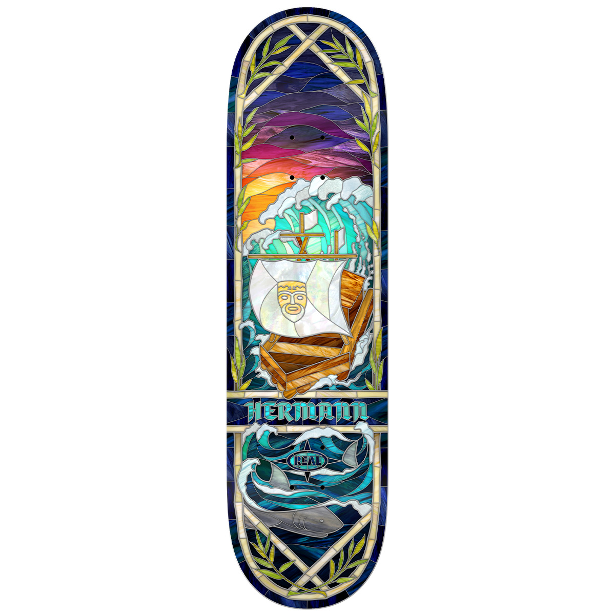 Real Hermann Stene Cathedral Skateboard Deck 8.38