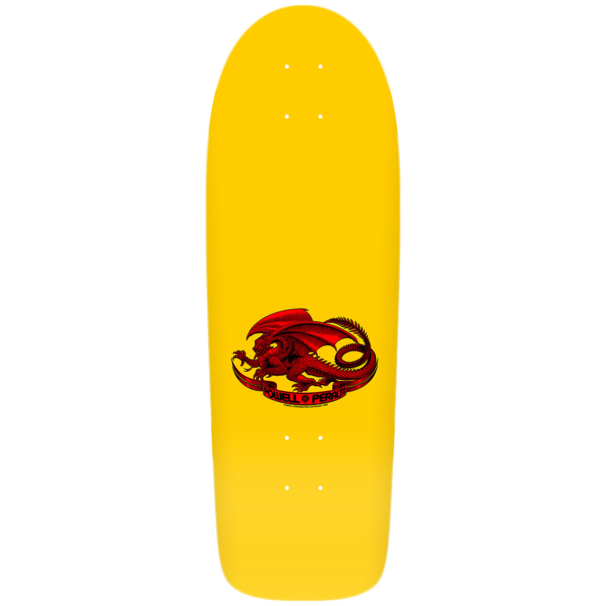 Powell Peralta Bruce Lee Collab Skull & Numchuck Skateboard Deck Yellow Shape 166 10.0