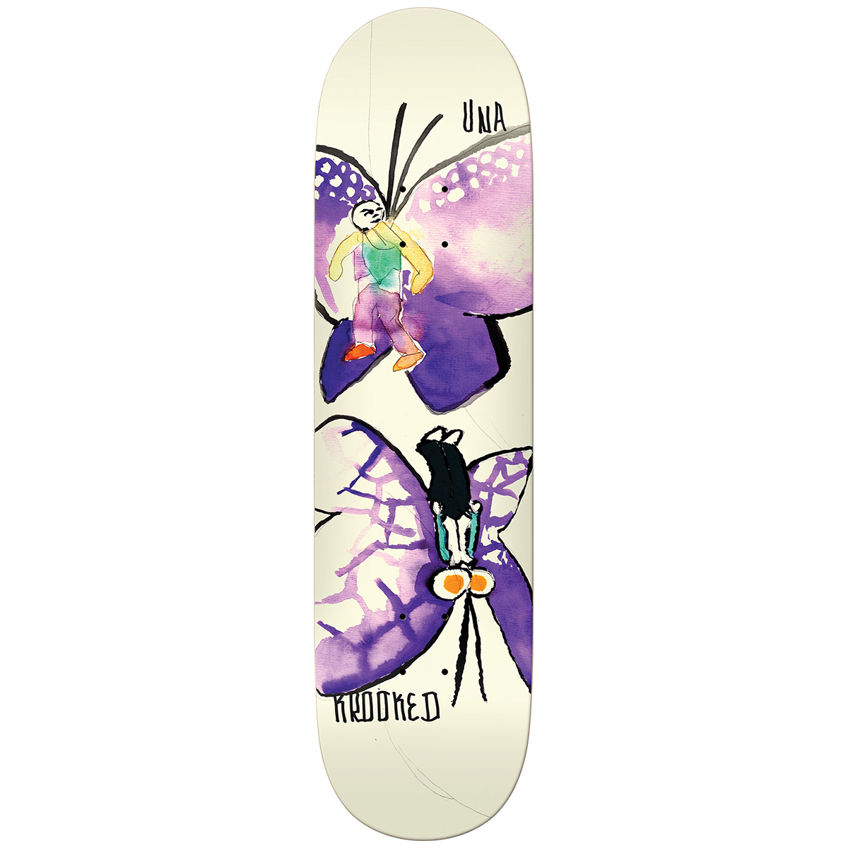 Krooked Una Butterflies Skateboard Deck 8.28