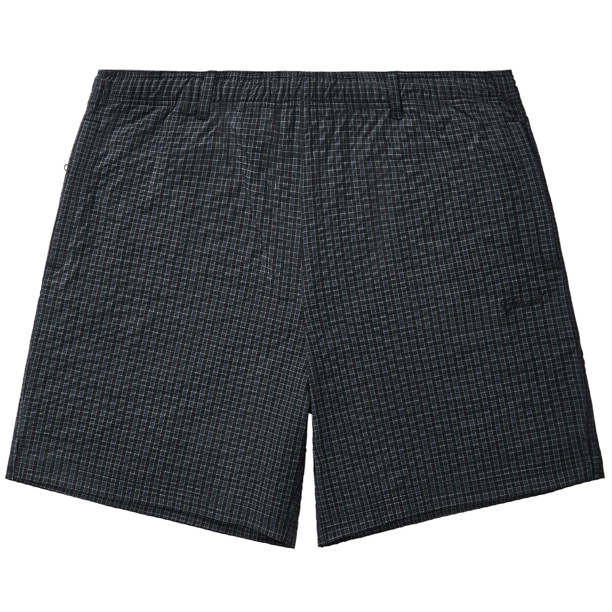 Grand Collection Poly/Rayon Short Black Plaid