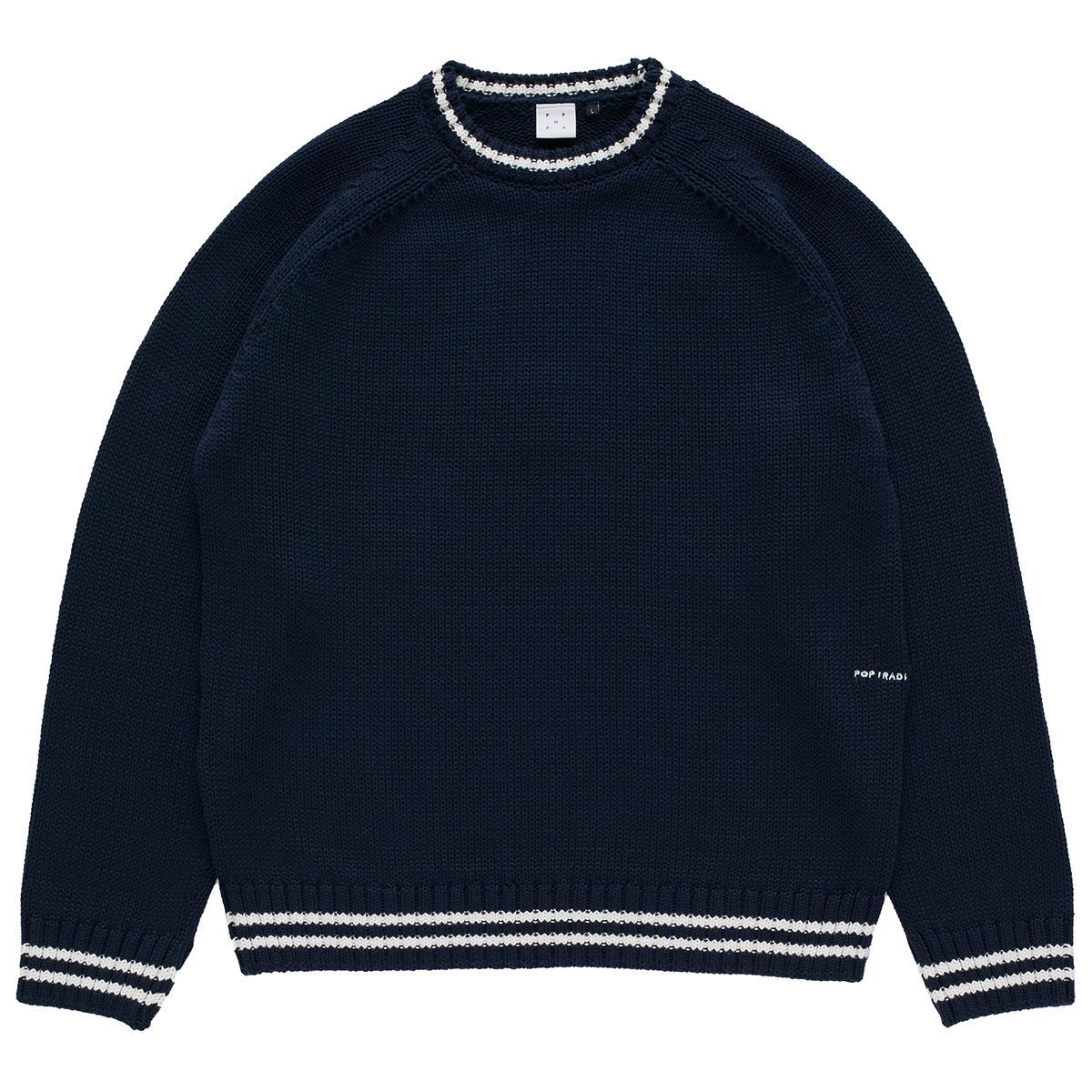 POP Knitted Logo Crewneck Navy