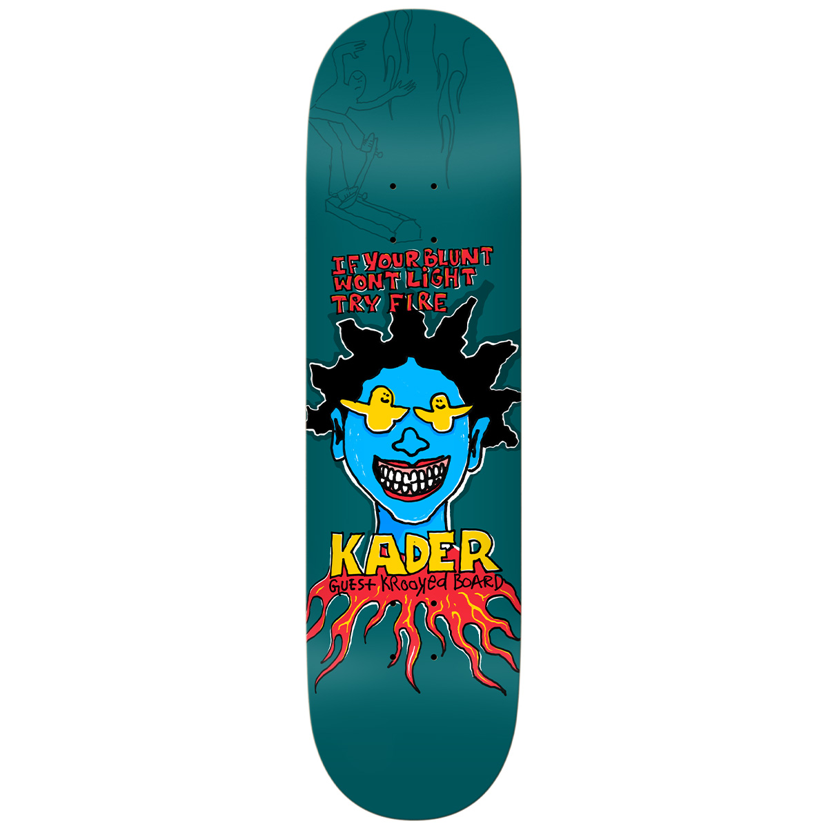 Krooked Kader Guest Skateboard Deck Blue 8.5