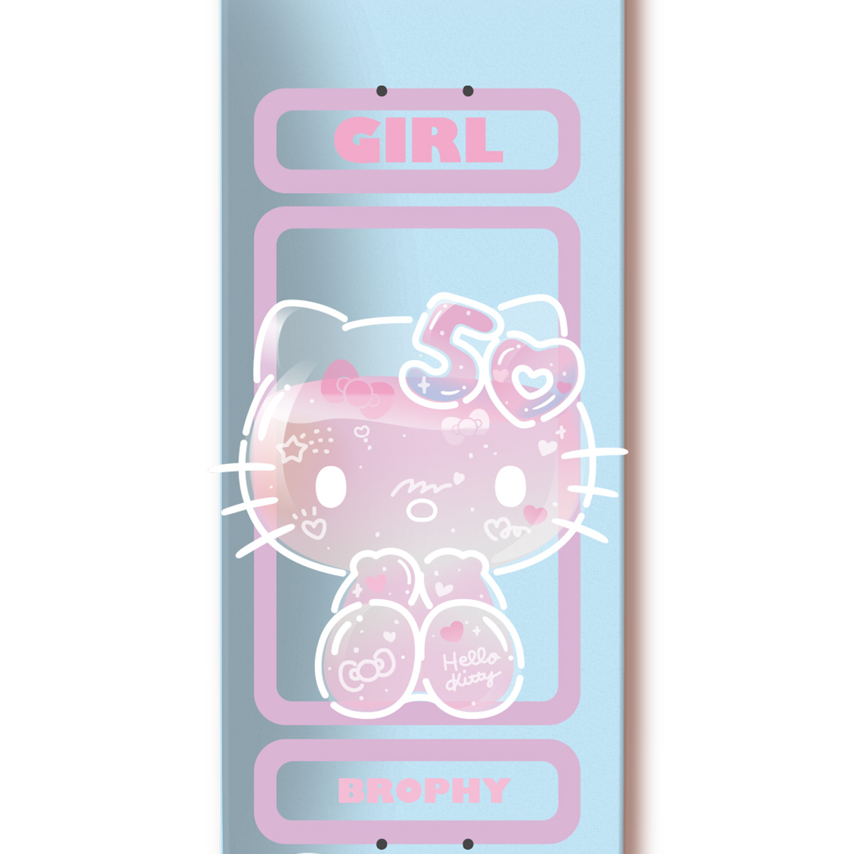 Girl Brophy Hello Kitty 50 Skateboard Deck 8.25