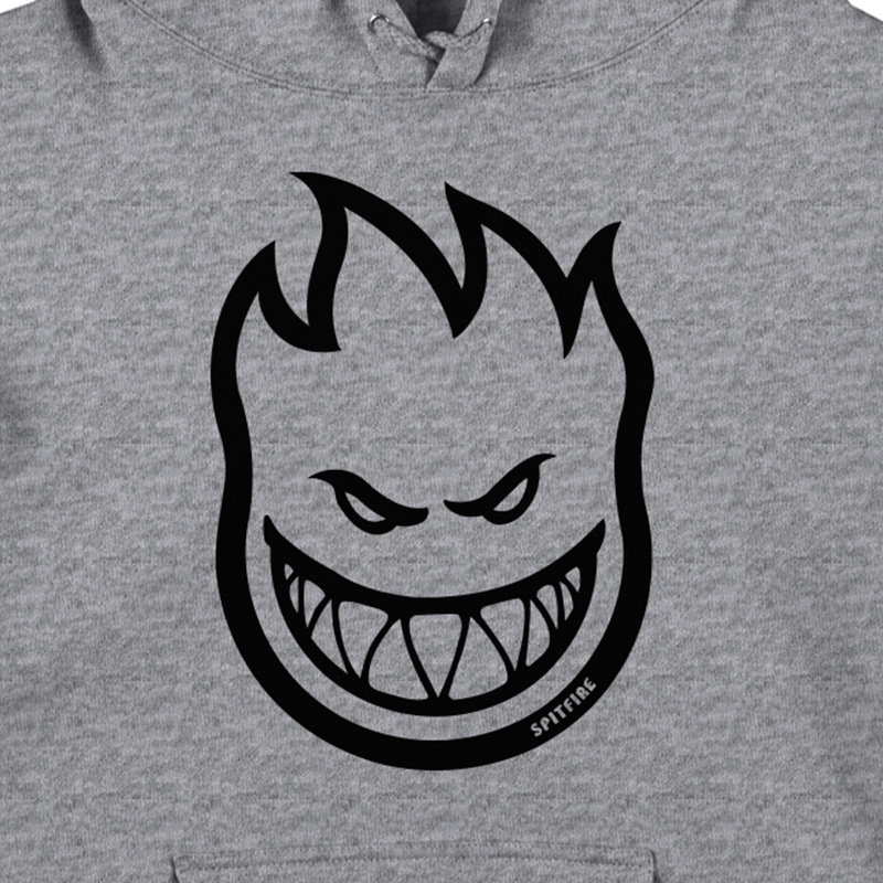 Spitfire Bighead Hoodie Heather Grey Black