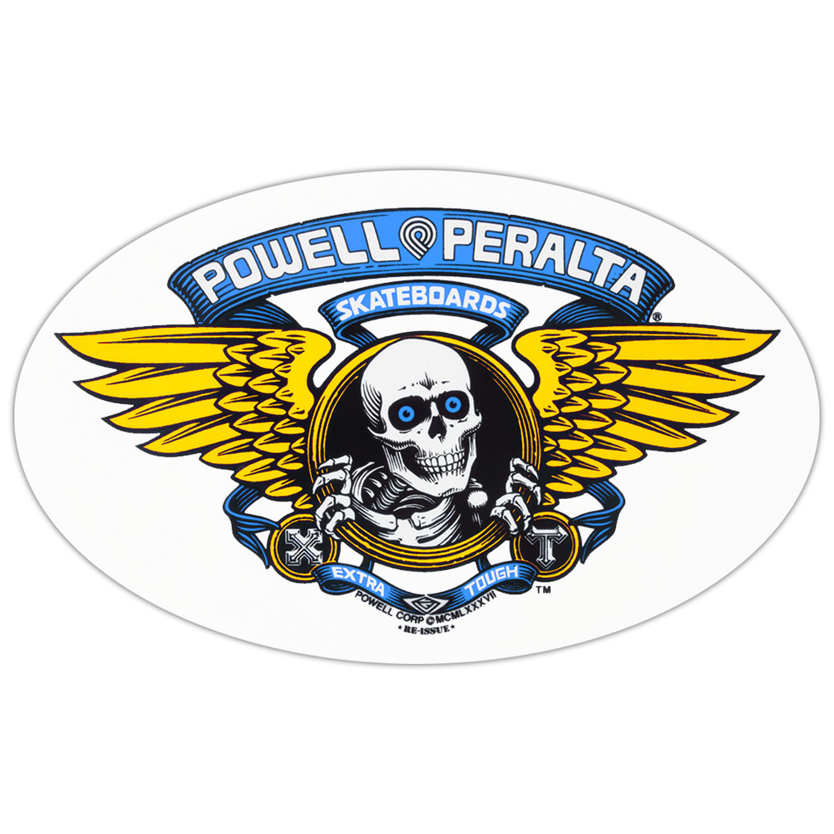 Powell Peralta Winged Ripper Blue Sticker 6.5