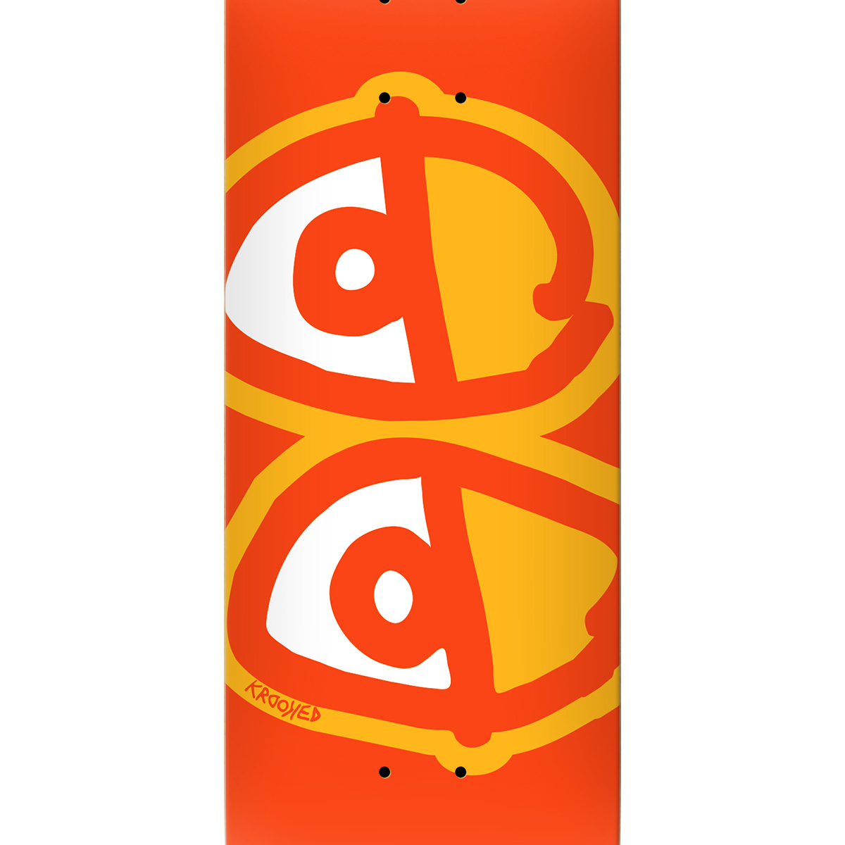 Krooked Eyes Skateboard Deck Orange 8.25