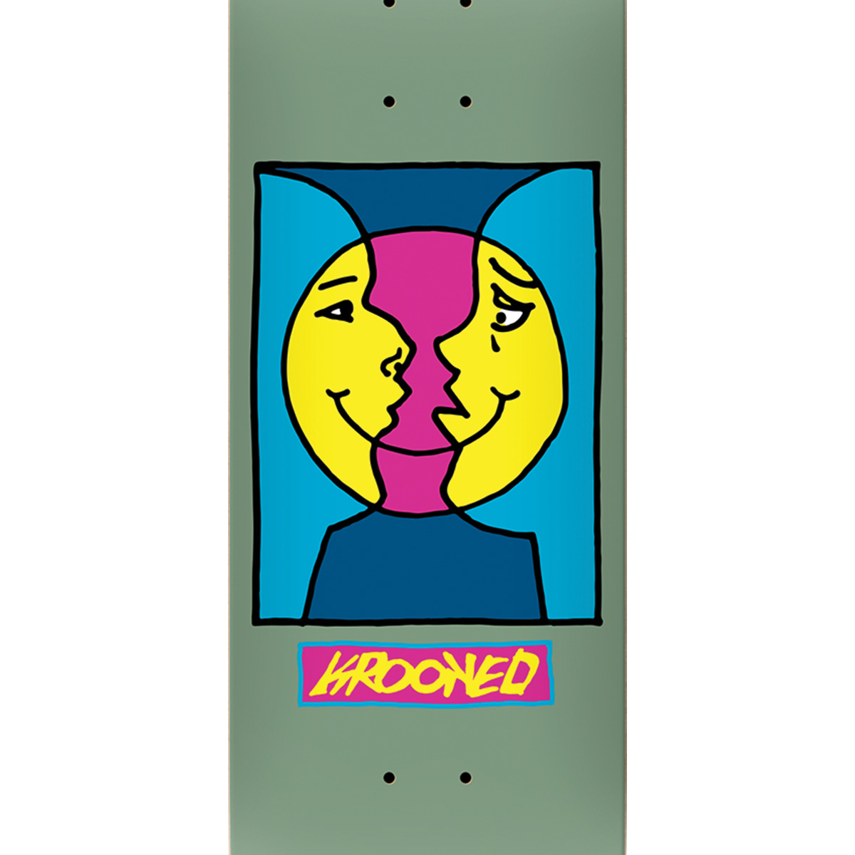 Krooked Moon Smile Sage Skateboard Deck 8.5